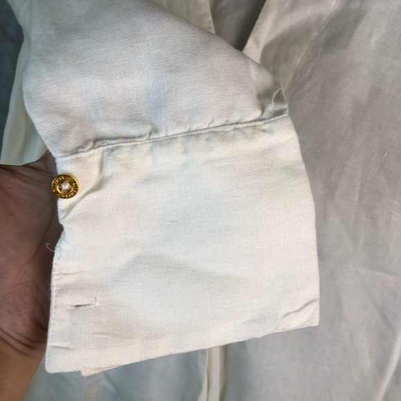 Ellen Tracy Linen V-Neck 3/4 Sleeve Tunic size S - Picture 4 of 9